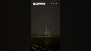 Several Bolts Of Lightning Strike Top Of One World Trade Center