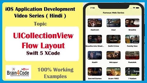 Create Collection View Flow Layout in Swift 5 XCode | Hindi | Web Series App in iOS iPhone Devices