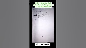 B.Sc. 4 Semester math unit 2 All Imp MCQ questions | Bessel