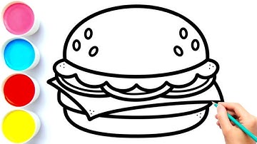 Hoe teken je een hamburger | Hamburger tekenen | Hamburger tekenen | Slim tekenen