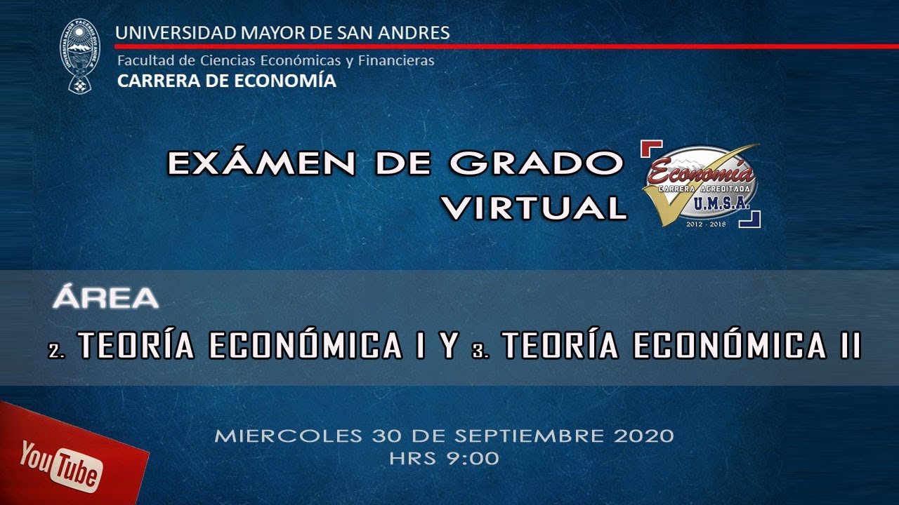 TEORÍA ECONÓMICA I Y II EXAMEN DE GRADO VIRTUAL ECONOMÍA 1ra FECHA 2020