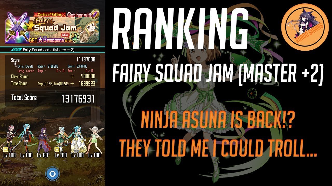 [SAO: MD] -【メモデフ】Fairy Squad Jam [M+2] - Ninja Asuna styling on the boss!? Time to troll...