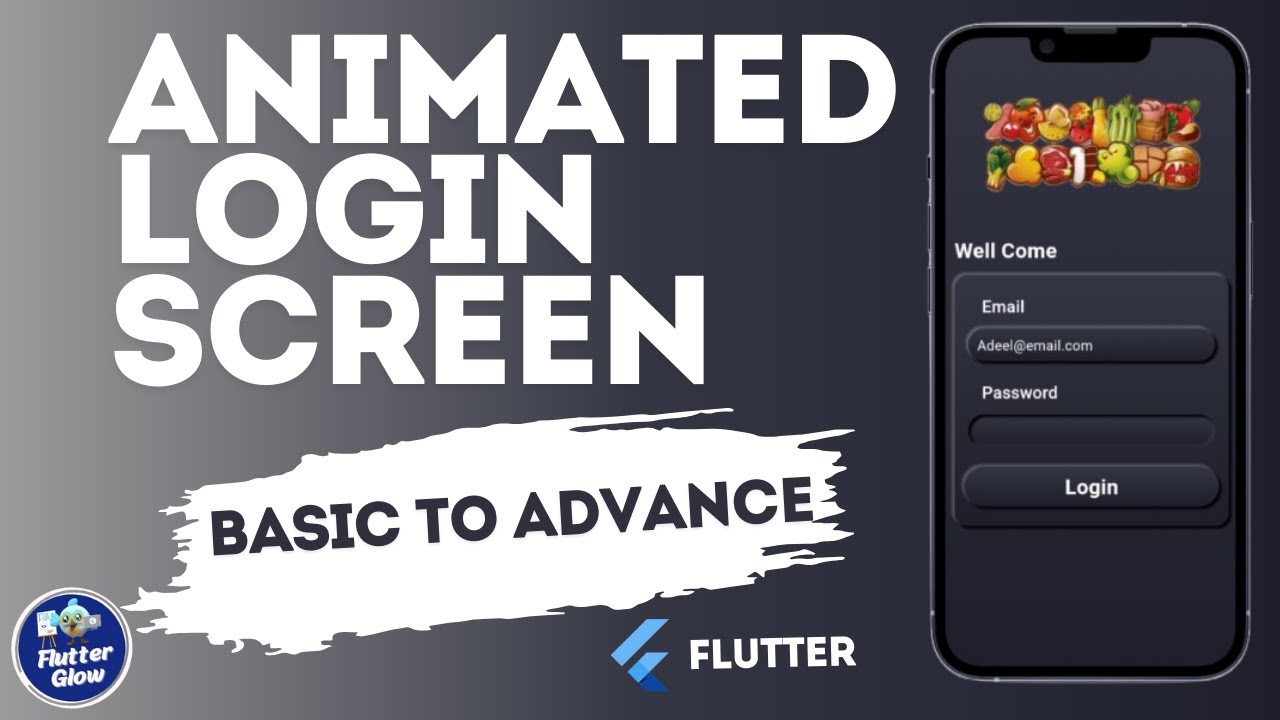 Part 1 | Login Screen UI with animation in flutter | Flutter animation ...