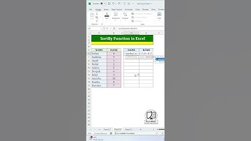 📊 SORTBY Function in Excel – Sort Data Dynamically Like a Pro! 🔄#excel #exceltutorial #sortby