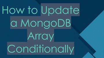 How to Update a MongoDB Array Conditionally