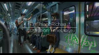 [Illustration Timelapse - Photoshop Paint] 🚇Ⓜ️