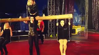 Strong Girl Lift Carry 3 people