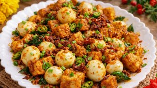 Delicious and Simple Fried Tofu and Quail Egg Chili Sauce Recipe || Tofu Recipe