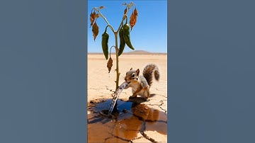 Squirrel watered the red chilli plant and saved it from drying up 😭 #ai #tree #watering
