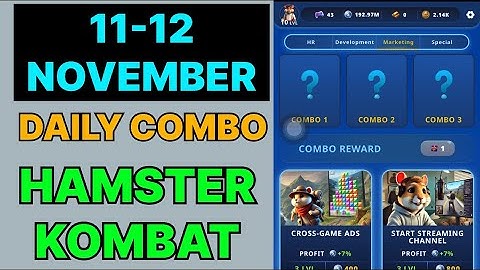 HAMSTER KOMBAT GAMEDEV DAILY COMBO | HAMSTER KOMBAT DAILY COMBO | 11 NOVEMBER HAMSTER DAILY COMBO