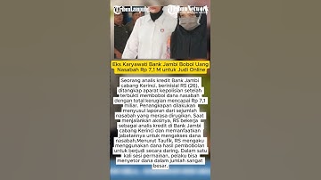 Eks Karyawati Bank Jambi Bobol Uang Nasabah Rp 7,1 M untuk Judi Online