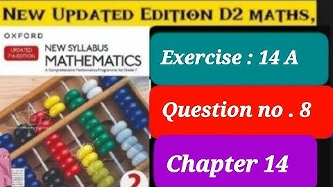 Exercise 14a question 8, d2 updated edition, | probability | ex 14a q8 d2 updated edition