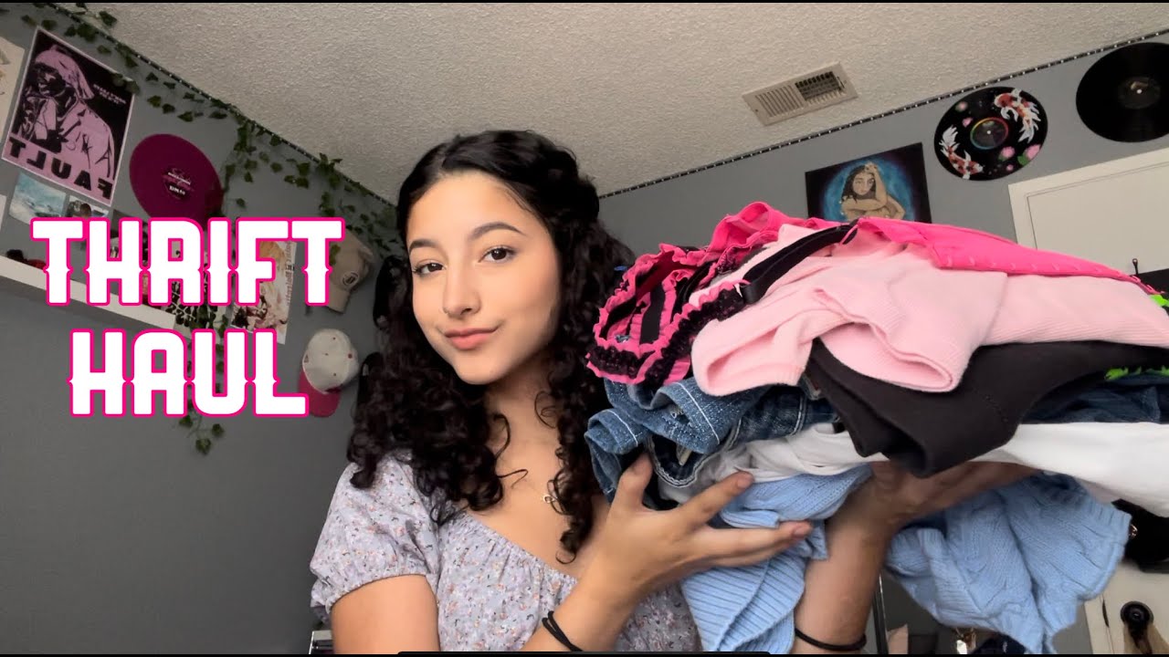 THRIFT TRY ON HAUL : buying Pinterest outfit essentials - YouTube