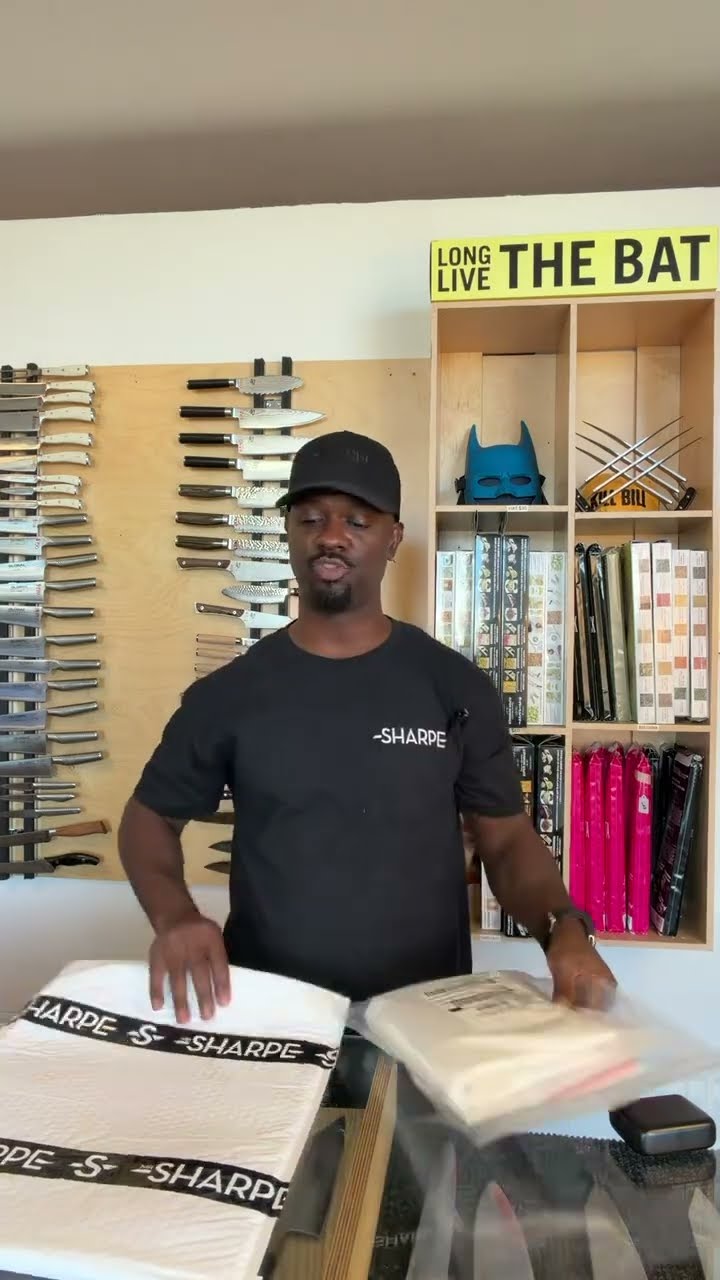 Mr. Sharpe sharpening knives