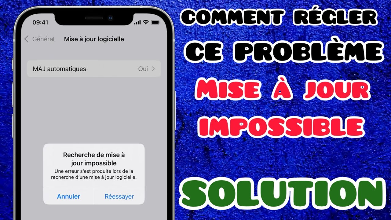 Recherche de mise à jour impossible comment régler ce problème