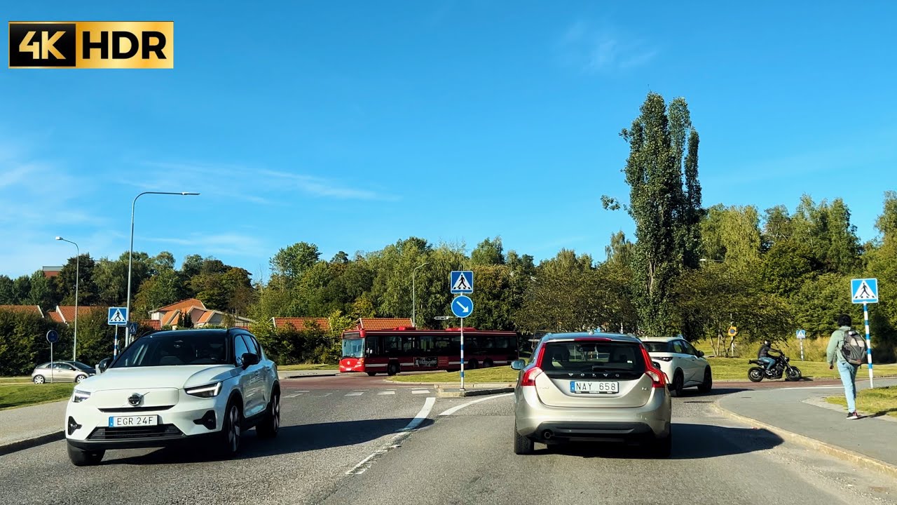 4k driving in Stockholm in Autumn 🍂 | Driving in September in Stockholm Sweden