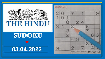 How to Solve 1 Star Hindu  Sudoku Apr 03, 2022 -  Step By Step Solution