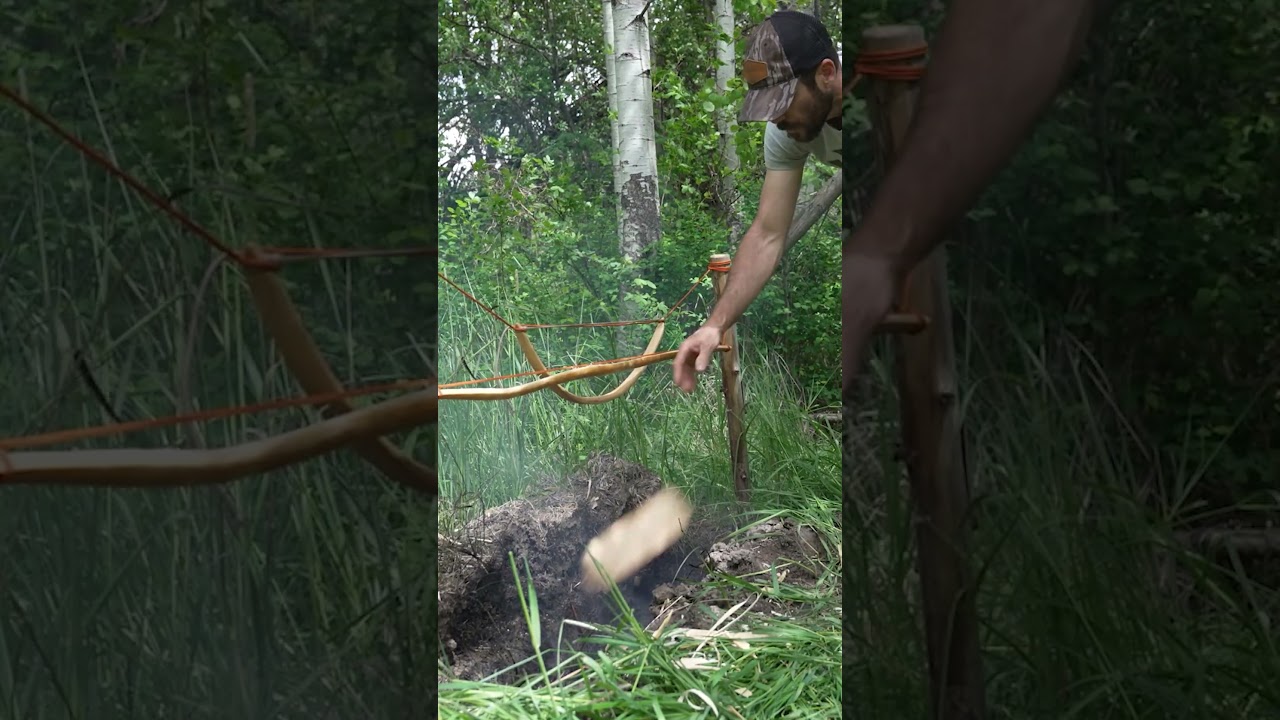 Primitive “Compound” Bow? Well Kinda😉 #primitiveskills #survivalskills #primitivebow