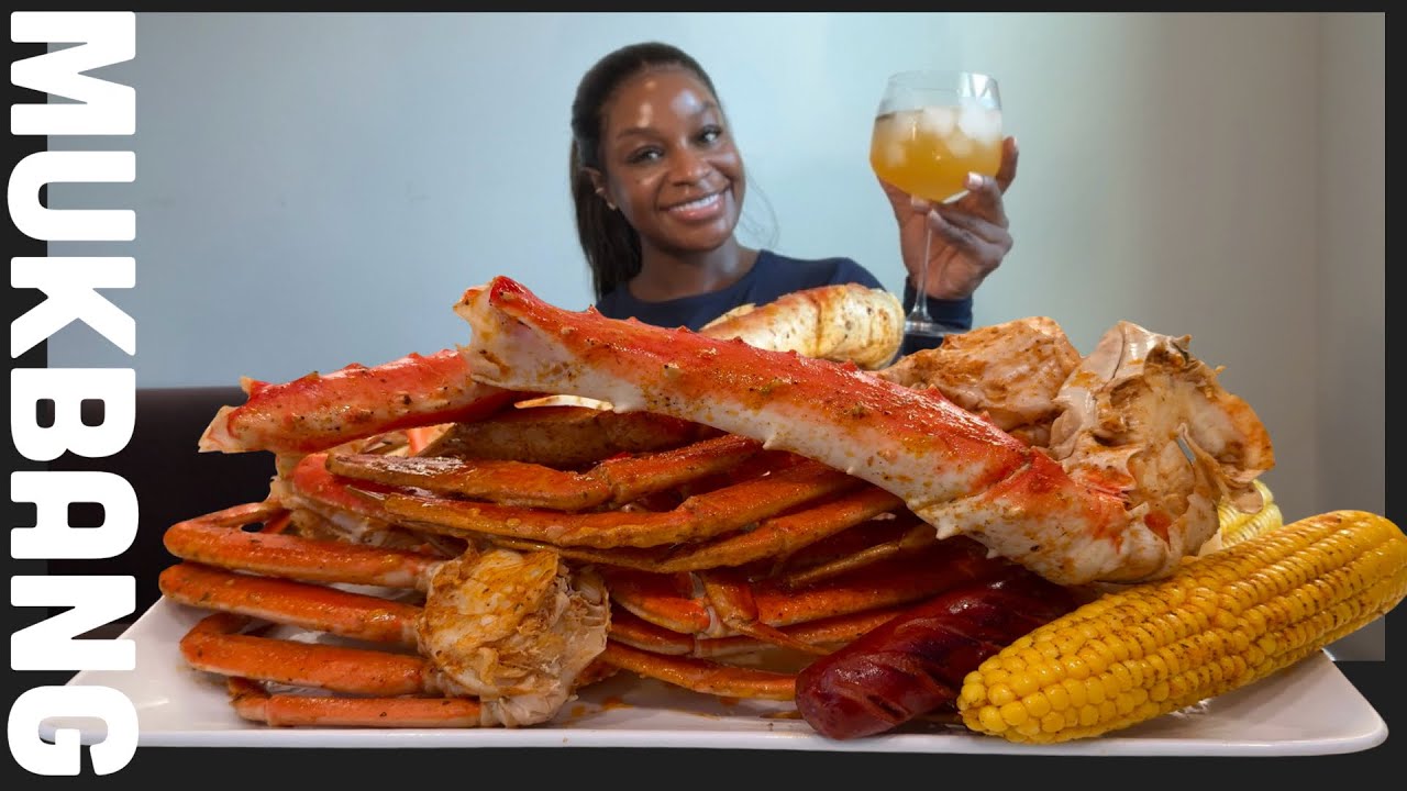 Мукбанг с королевским крабом и морепродуктами | Шоу поедания морепродуктов + рассказы