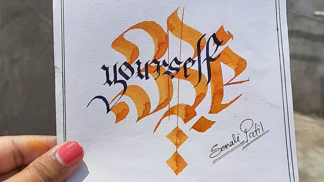 How to :Calligraphy art with metal brush 🖋️ and Calligraphy pen