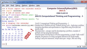Computational thinking and programming 1| Computer science | Class 11 | Unit 2 | 2020-21 | video-1