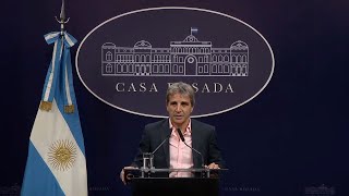 Conferencia de prensa del Ministro de Economía, Luis Caputo.