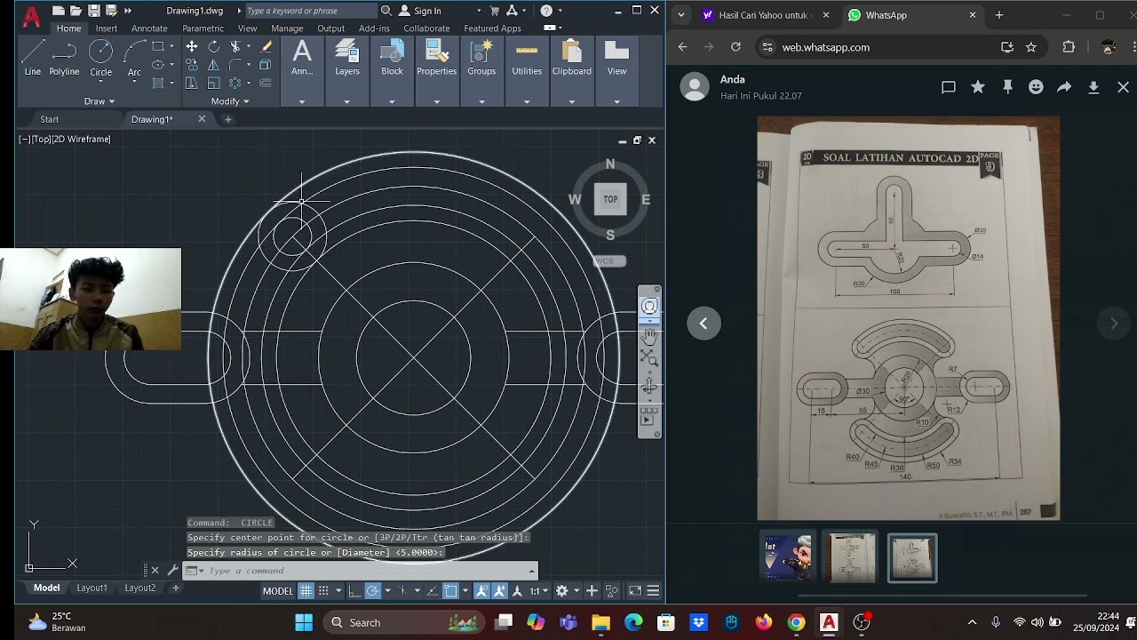Tugas 9 AutoCad 2D  (Yasser Arafat-3D D4 Teknik Mesin Produksi & Perawatan)