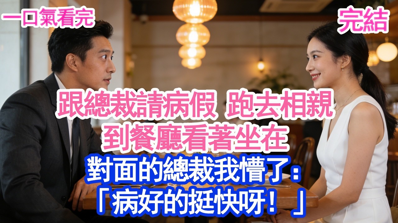 跟總裁請病假 跑去相親到餐廳看著坐在對面的總裁我懵了：「病好的挺快呀！」#愛情#爽文#故事分享#小說