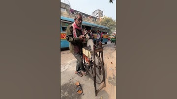 Hard Working Man Sharpening Knife in India #shortvideo #shorts