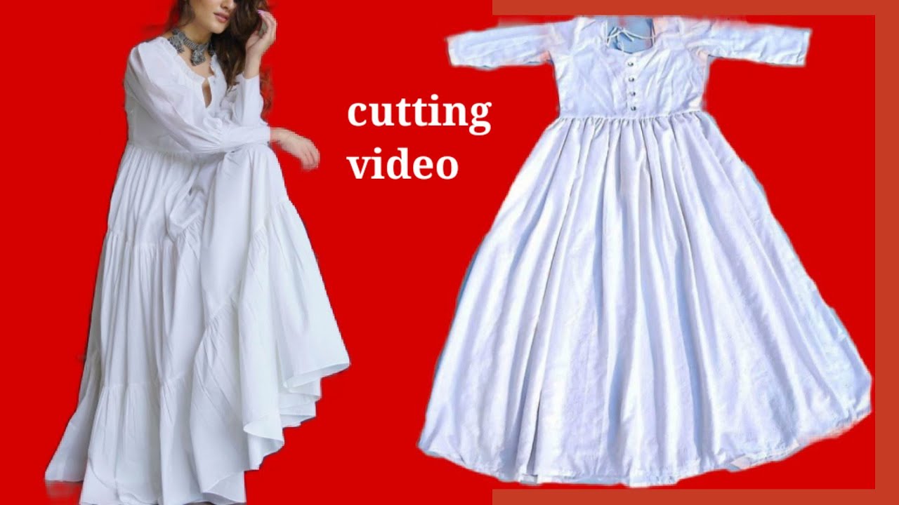 Umbrella Cut Long Frock Drafting and Cutting , Umbrella Cut Long Gown  Cutting - YouTube