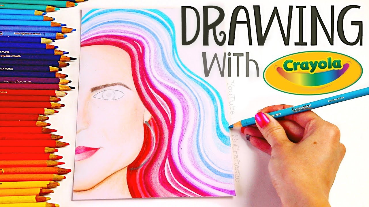 DRAWING with my CHILDHOOD COLORED PENCILS - Crayola Challenge - YouTube