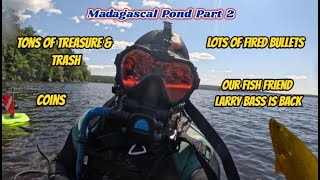 Can I Pet A Bass? Diving & Underwater Metal Detecting Madagascal Pond Part 2 #mondaydigs #viral