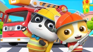firefighter is here to help police car doctor cartoon nursery rhymes kids songs babybus
