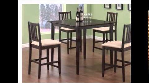 Coaster Dining Table and Stools 5-Piece Set, Counter Height, Cappuccino Finish