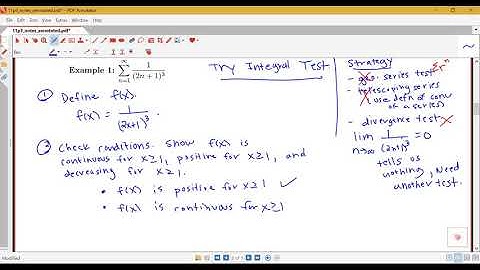 Example on applying the Integral Test (Section 11.3, part 2)