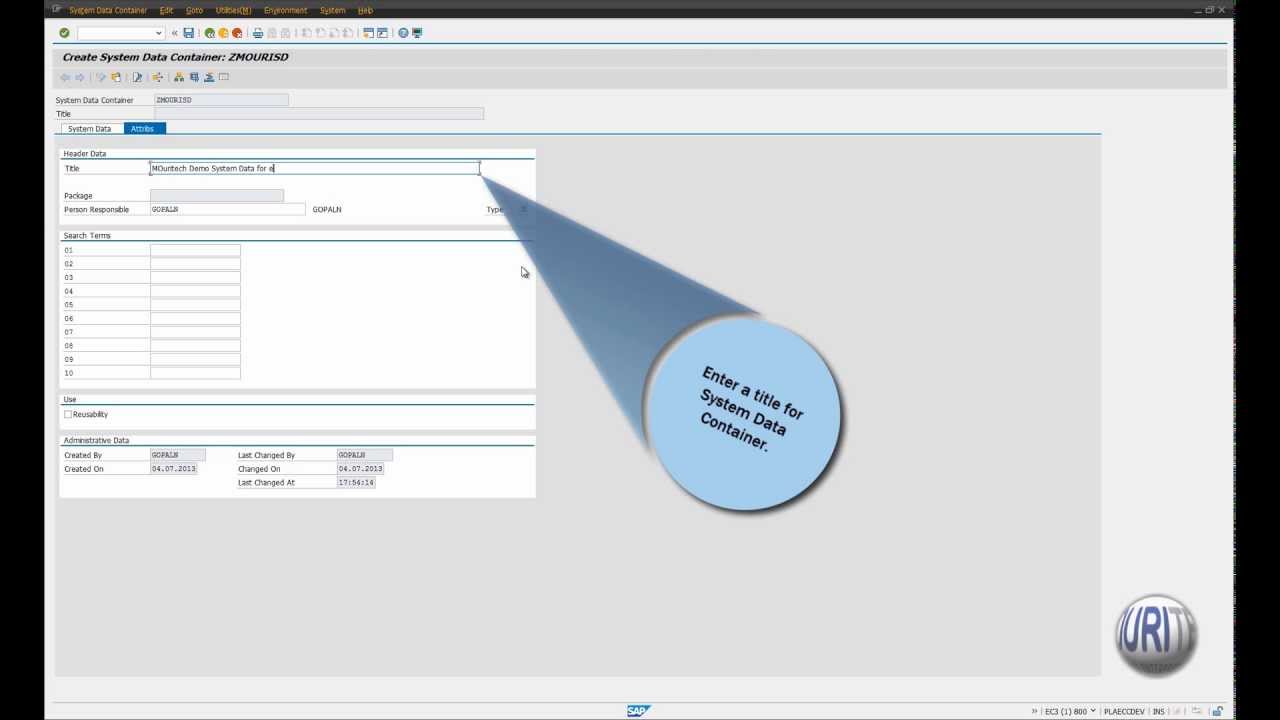 1 System Data Creation HD