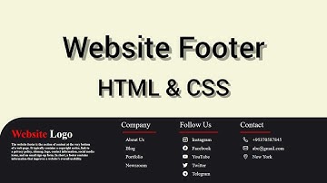 Responsive Footer Design using HTML & CSS | HTML & CSS Footer.