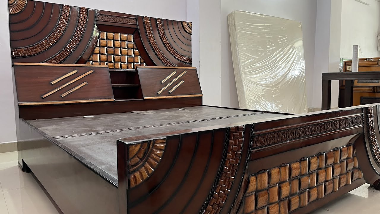 Cheapest Sagwan Wooden Double Beds Affordable Double beds available