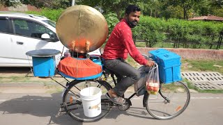 Man Selling Chole Kulche On His Cycle | Cycle Shop Wala Rajdeep | Indian Street Food