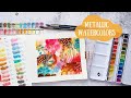 Abstract Watercolor Art Journal Page with Paul Rubens Metallic Watercolors