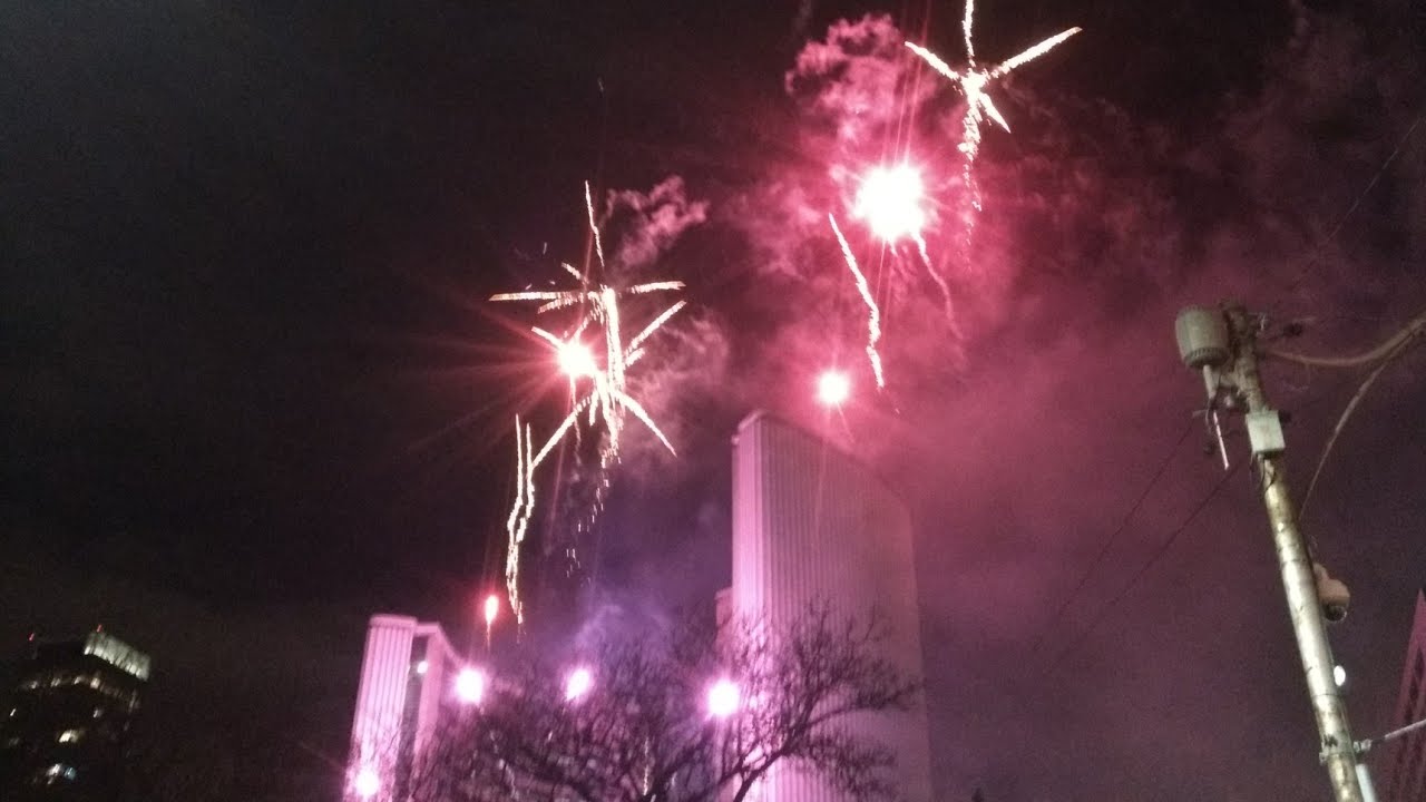 New Year 2020 Celebration || Fireworks at Nathan Phillips Square, Toronto - YouTube