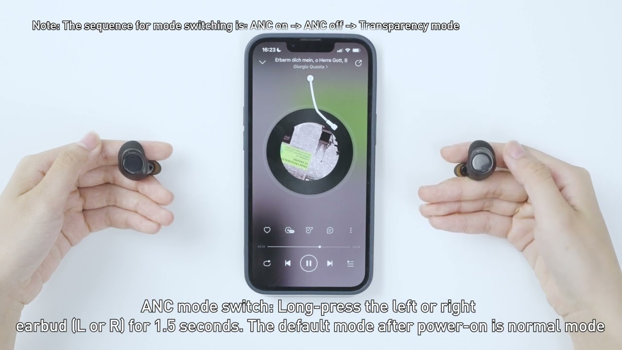 Baseus  Bowie MA10 TWS ANC Mode Switch Function introduction