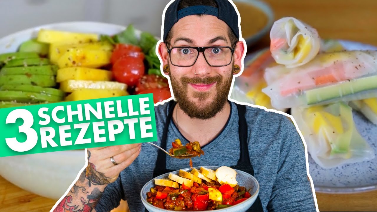 3 SCHNELLE REZEPTE in unter 15 Minuten | Einfach & Vegan