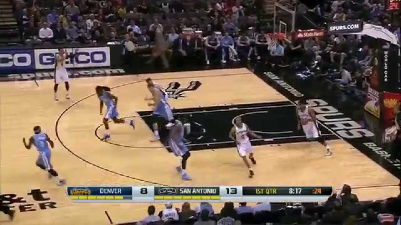 Tim Duncan • Rebounds and Runs Fast Break