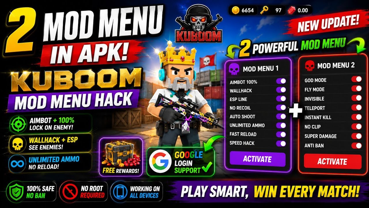 2 Mod Menu in Apk Kuboom Mod menu Hack Google