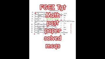 FGEI TGT  & SST Math Mcqs Preparation | Sst tgt past paper