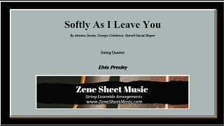 Softly As I Leave You  Elvis  Arranged For String Quartet By Zene Strings