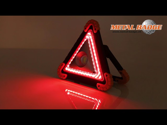 Warndreieck mit LED-Warnleuchte rot