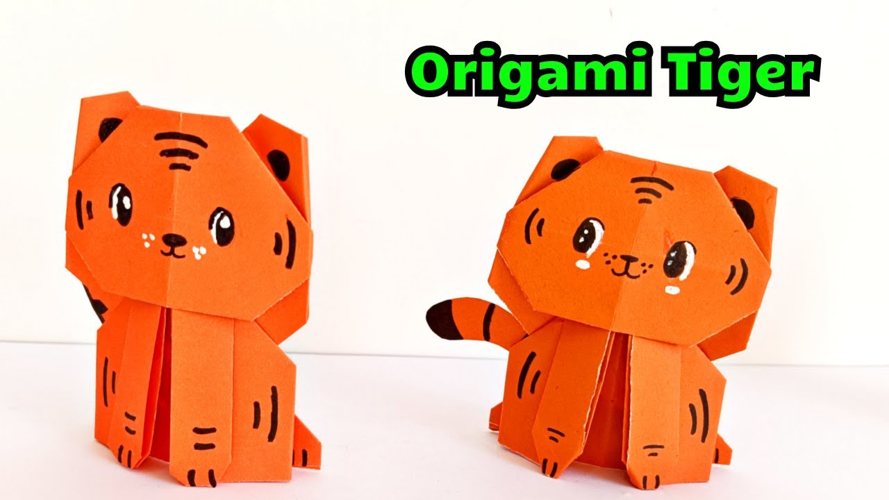 Origami Paper Tiger How to make paper tiger YouTube