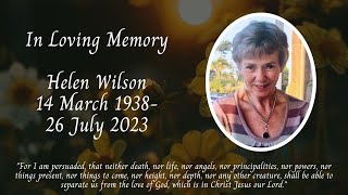 Service of thanksgiving - Sister Helen Wilson